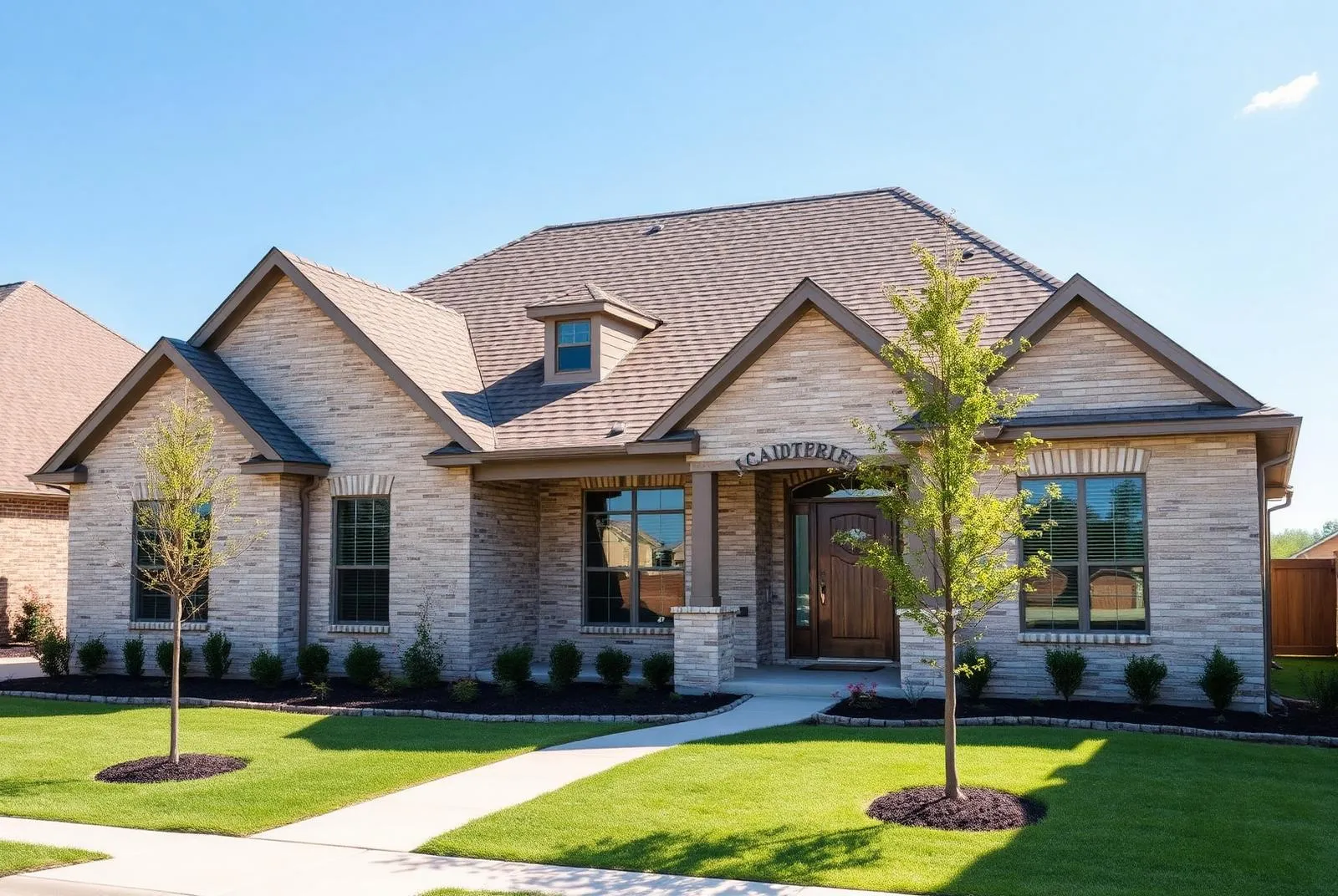 Newly built Celina home with a fresh architectural shingle roof