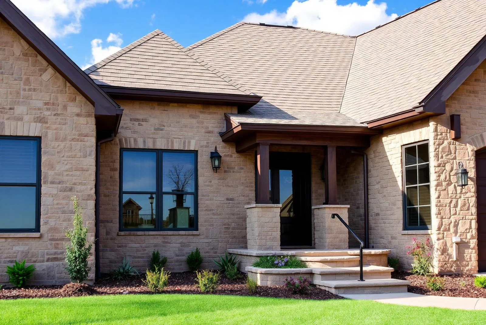 Fort Worth area home with a stone facade and architectural shingle roof