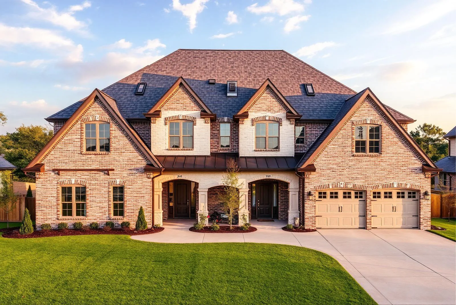 Large Frisco home with a complex roofline and architectural shingles