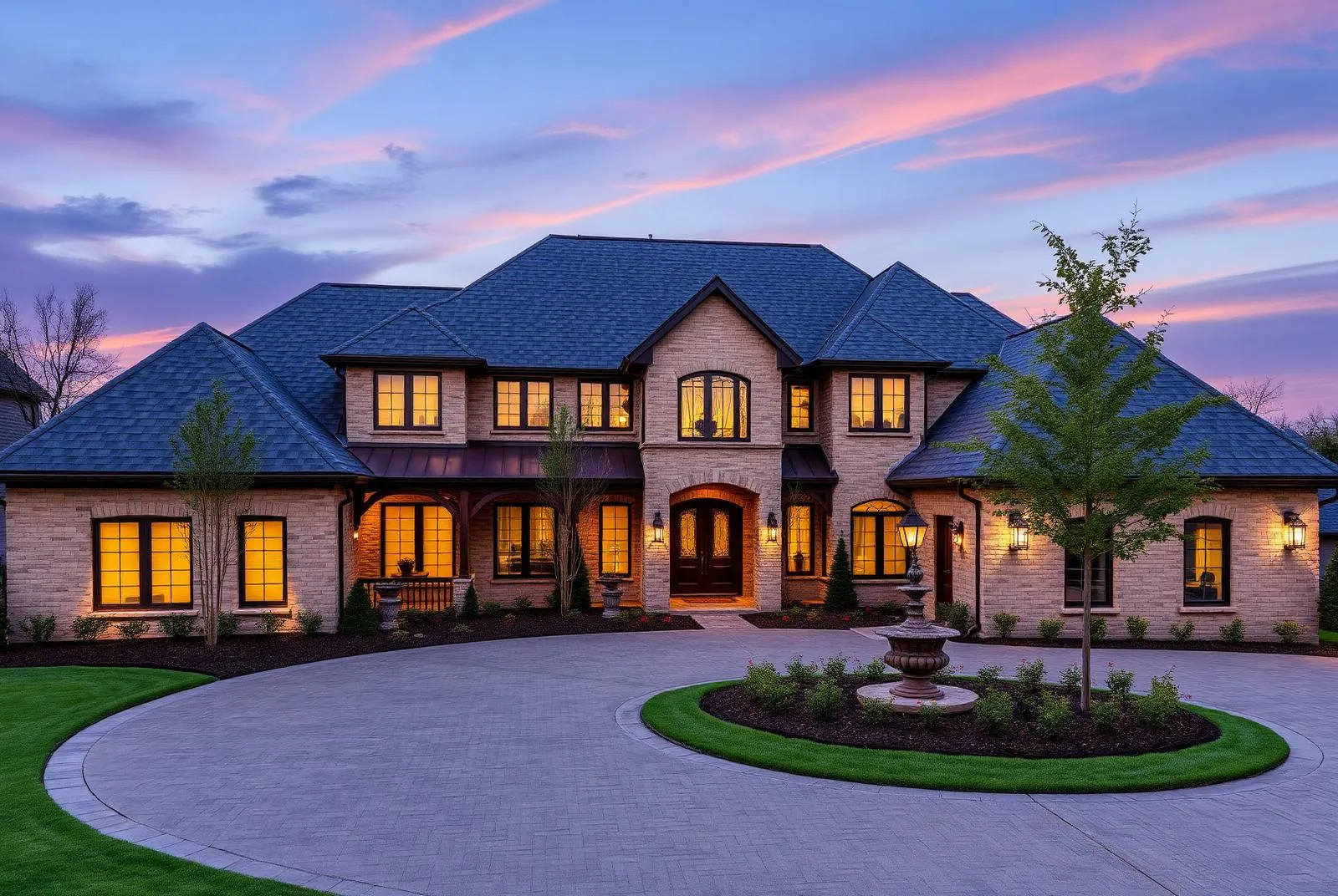 Large Southlake custom home with a premium metal roof detail