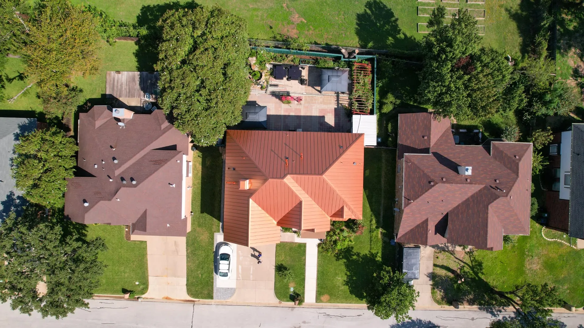 Large Southlake custom home with a premium metal roof detail